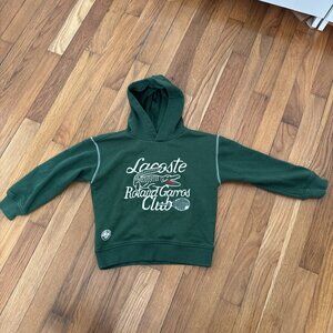 Lacoste Sport Roland Garros Edition Embroidered Hoodie Green Kids Size 6